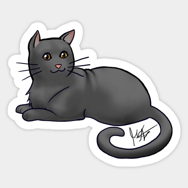 Cat - American Shorthair - Black Sticker by Jen's Dogs Custom Gifts and Designs